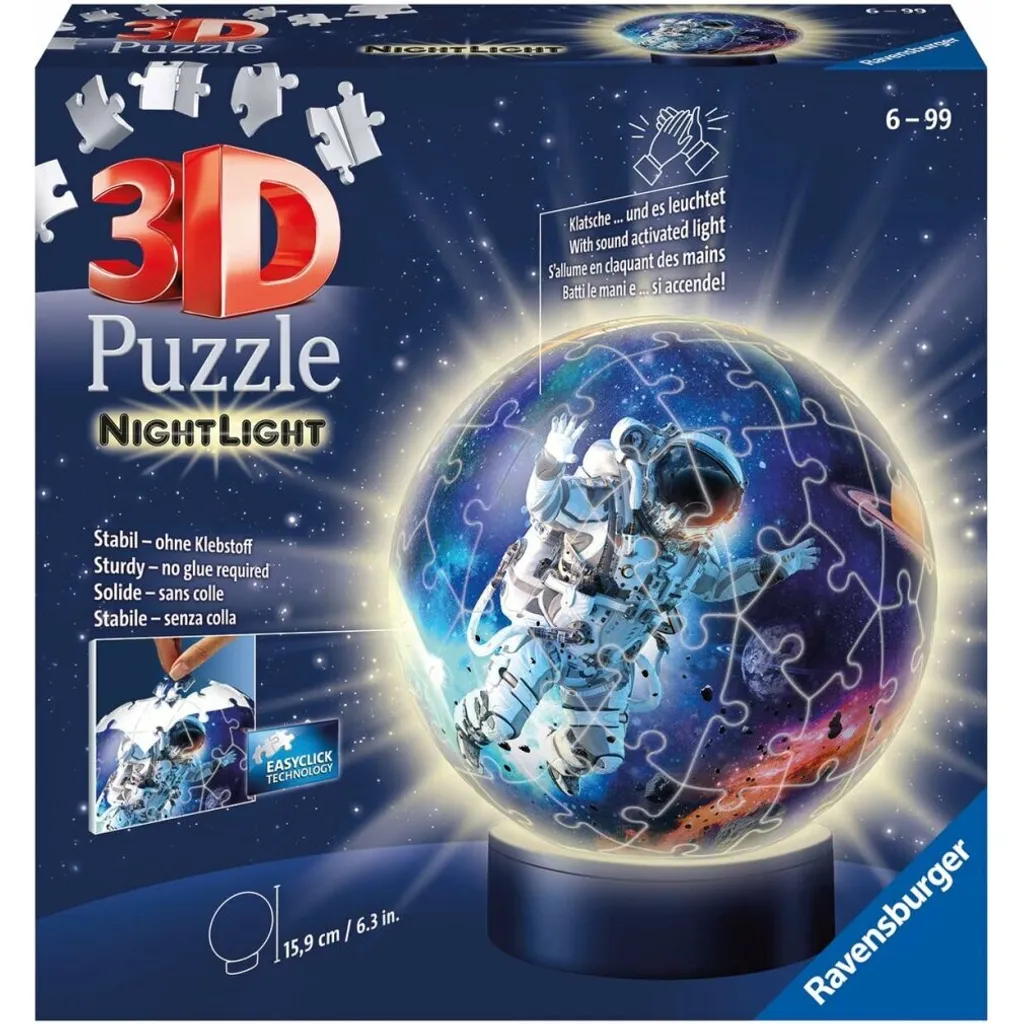 Veilleuse Astronautes de l'espace Ravensburger 11264 - Lampe 3D Puzzle
