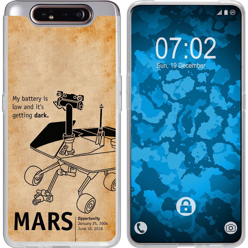 PhoneNatic Case kompatibel mit Samsung Galaxy A80 Silikon-Hülle Space Rover M2