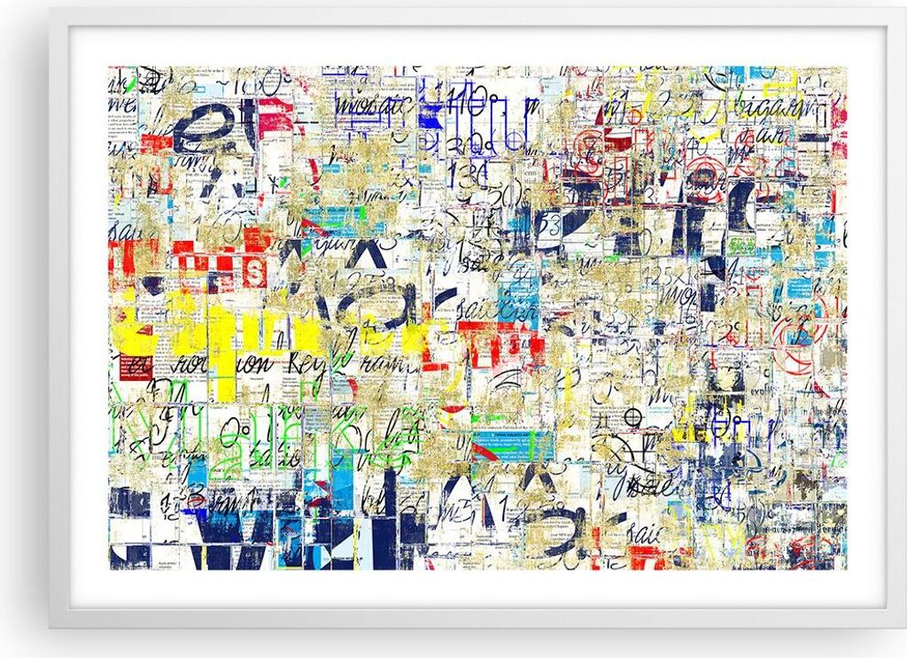 Gerahmtes Poster - Weißer Rahmen - Straße Graffiti Wand Wandmalerei - 70x50 cm - Wand Bild - Wanddeko - Wandbilder - Wandposter - Bilderrahmen - ...