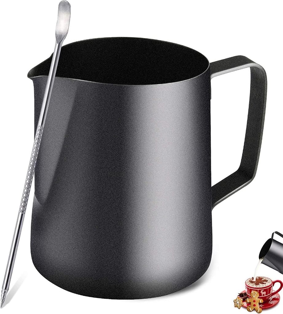Milchaufschäumer - Edelstahl - 350ml/600ml - Schwarz