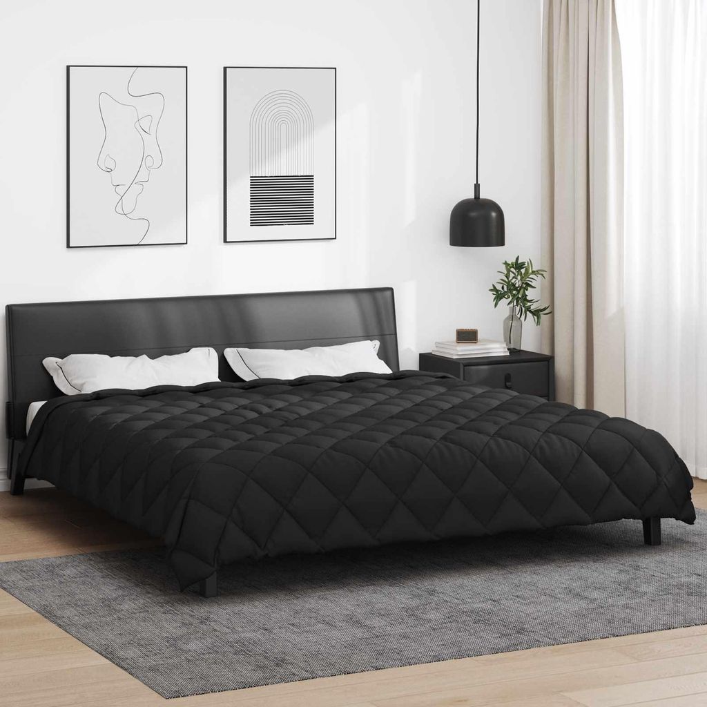 "Schlussverkauf" Winterbettdecke Extra weich - Antiallergisch - Schwarz 220x260 cm Mikrofaser C6392