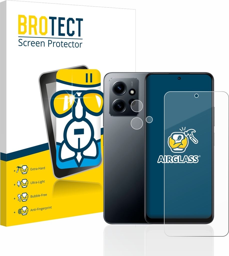 BROTECT Schutzglas für Xiaomi Redmi Note 12 4G (Display+Kamera) Schutzfolie Panzer Folie Glas Display Schutz klar