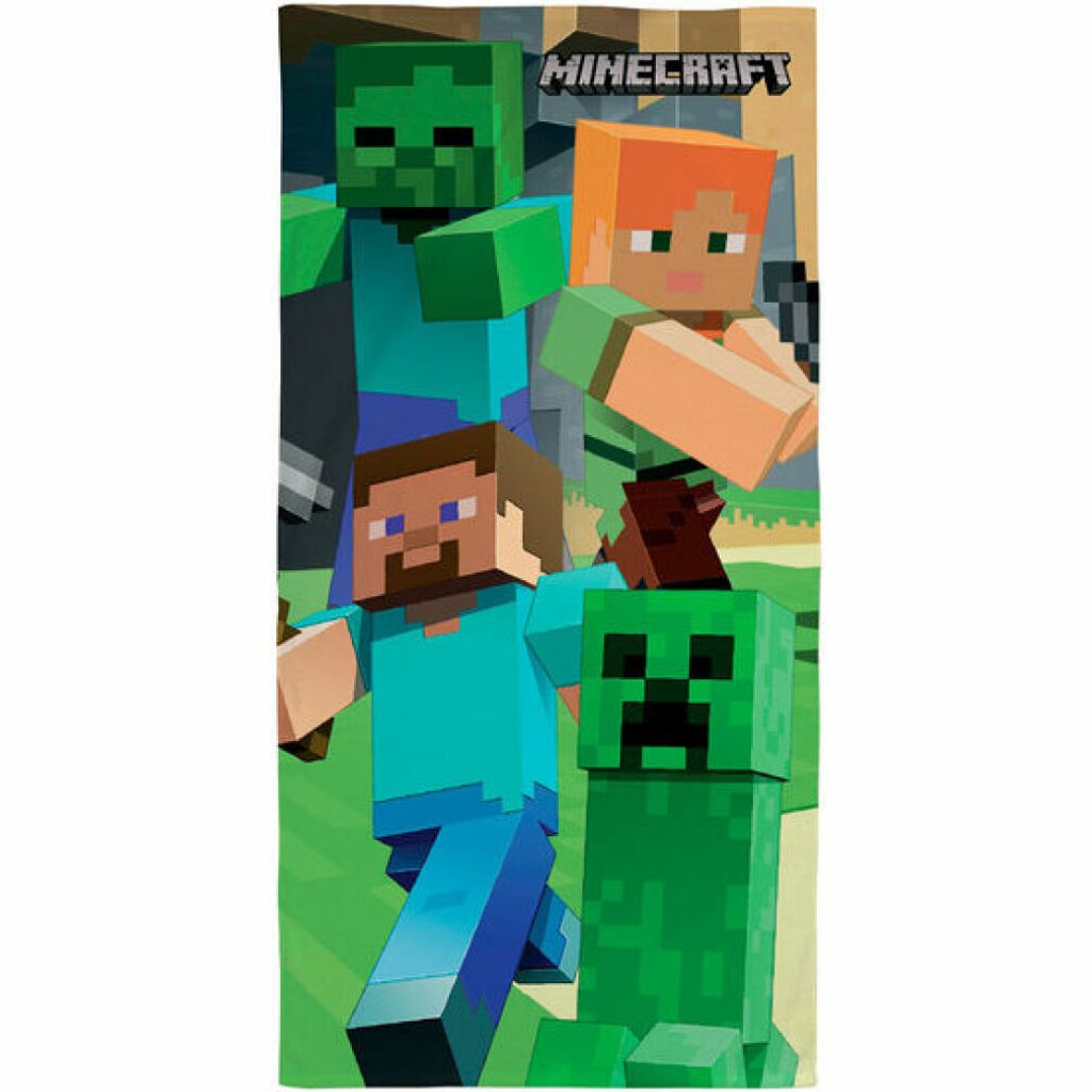 Serviette De Plage Minecraft 70x140cm Officielle HALANTEX - Grande Serviette Coton Enfants