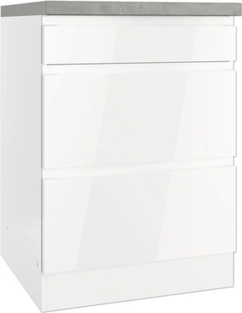 Held Möbel Kochfeldumbauschrank Kiel BxTxH 60 x 60 x 86 cm weiß hochglanz zerlegt 476.2.6340