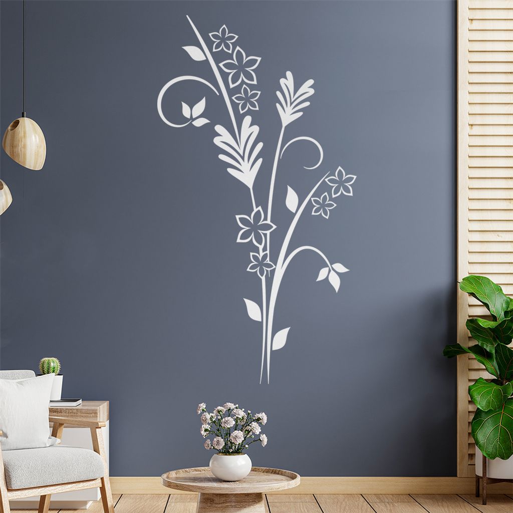 Blumen - Sterne - Ornamente Wandtattoo in 6 Größen - Wandaufkleber Wall Sticker - Dekoration, Küche, Wohnzimmer, Schlafzimmer, Badezimmer