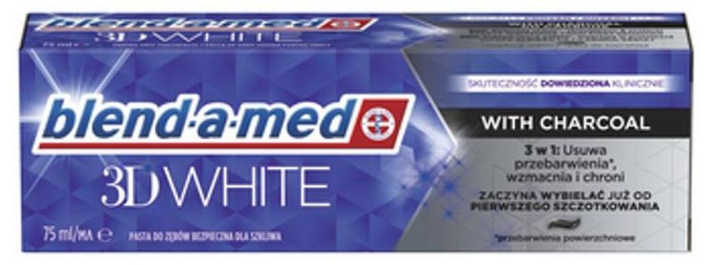 Blend a med Zahnpasta 3D White Charcoal 75ml Aktivkohle Produktbild 