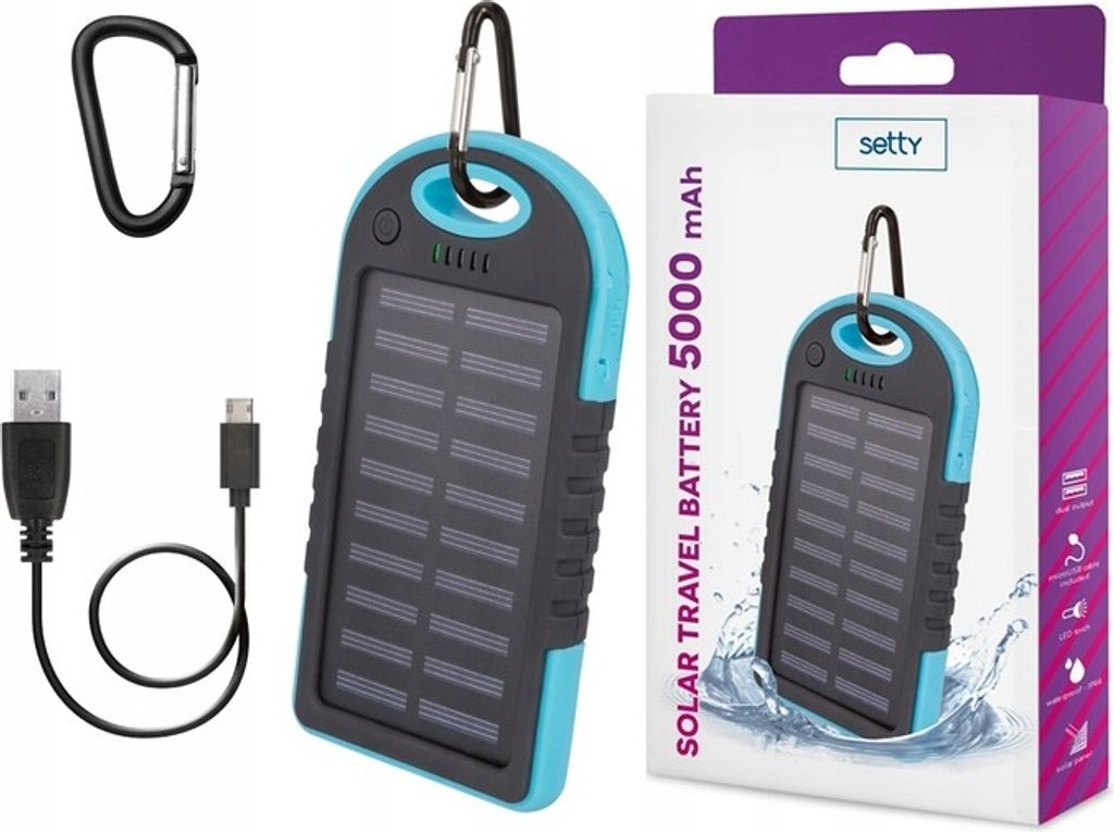 Solar-Powerbank Setty 5000 mAh blau Produktbild 7