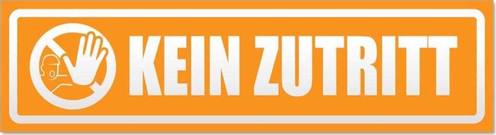 Kein Zutritt Piktogramm invertiert Magnetschild Schild magnetisch