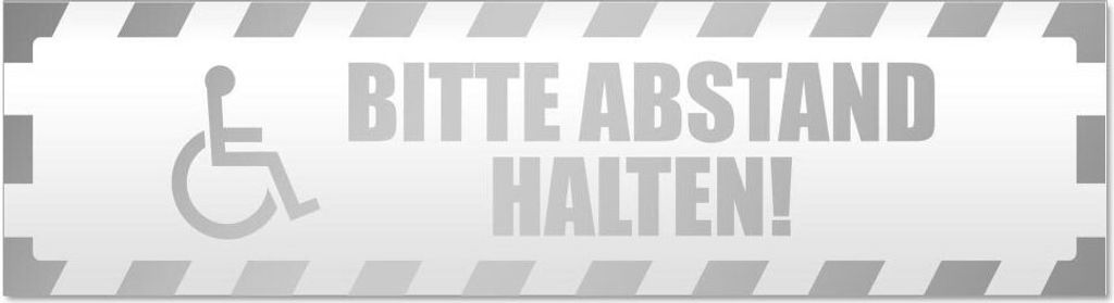 Bitte Abstand halten! Motiv 1 gestreift Magnetschild Schild magnetisch - 45cm Silber - Magnetfolie für Auto PKW Kfz