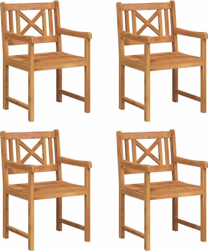vidaXL Gartenstuhl 4 pcs 56 x 56 x 90 cm Massivholz Akazie