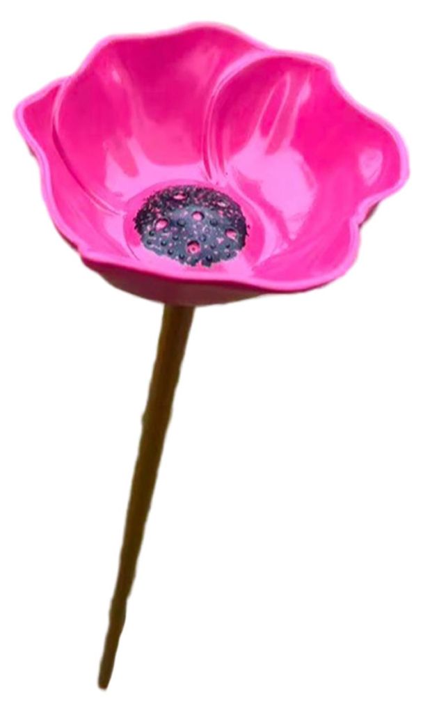 Metallener Blumenstecker, Insektentränke, Mini-Vogelbad, Trinkschale für Bienen, Schmetterlinge und Vögel, Gartendekoration