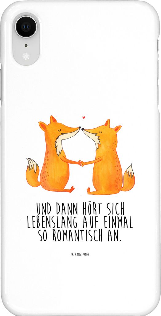 Mr. & Mrs. Panda Iphone XR Handyhülle Füchse Liebe - Weiß - Geschenk, Premium Kunststoff, Handy Case, Ehe, Verlobte, Freundin, Fuchs, Partner, F...