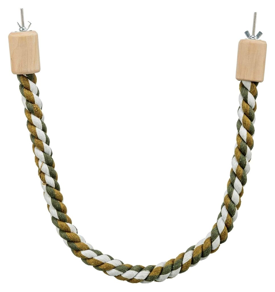 Tau-Sitzstange für Ziervögel - formbare Drahtverstärkung - praktische Schraubbefestigung - reine Baumwolle - beliebig positionierbar - 37 cm/ø ...