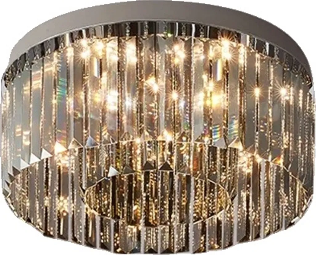 Lustre LED cristal salon salle à manger 160W chrome moderne 45cm
