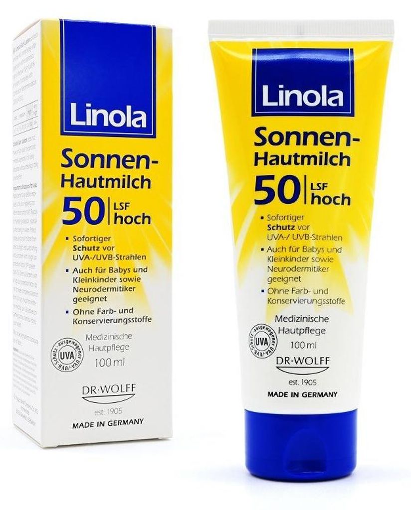 Linola Zonnebrandmelk SPF 50, 100 ml, lotion Productafbeelding 