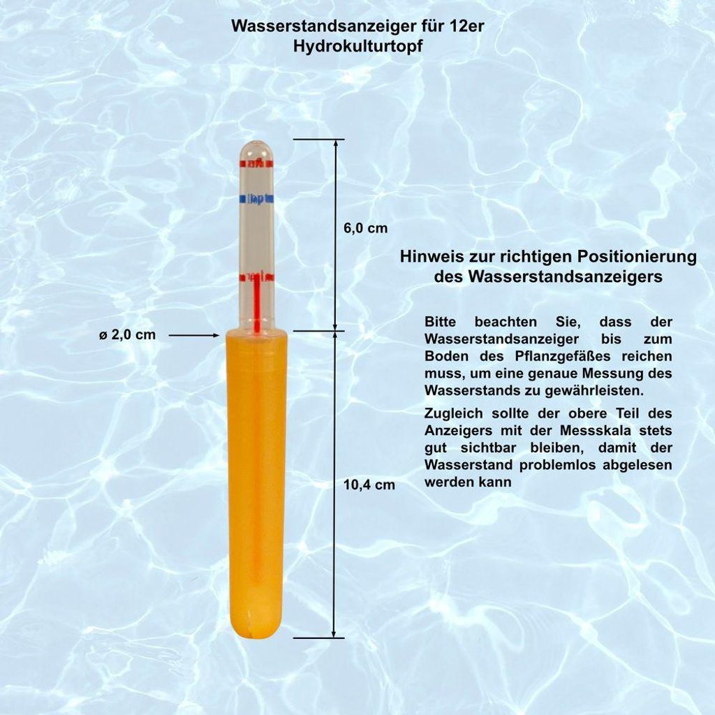 MePla - 2 Stück - Wasserstandsanzeiger I für 12er Hydrokulturtopf