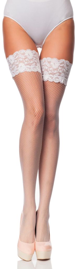 Merry Style Damen Halterlose Netzstrümpfe MSSS003 (Bianco, Produktbild 