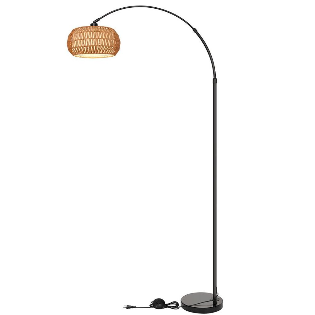 Dimmbare Rattan Stehlampe 165 Cm – 3-flammig, Mit Dimmer, Vintage Design Für Wohnzimmer & Schlafzimmer