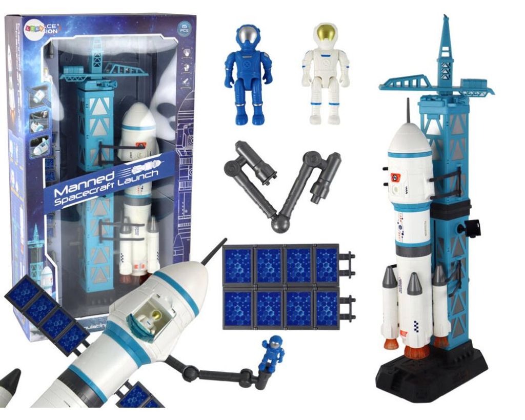 Toy Space Mission Rocket Astronauts Launcher 15 Elemente