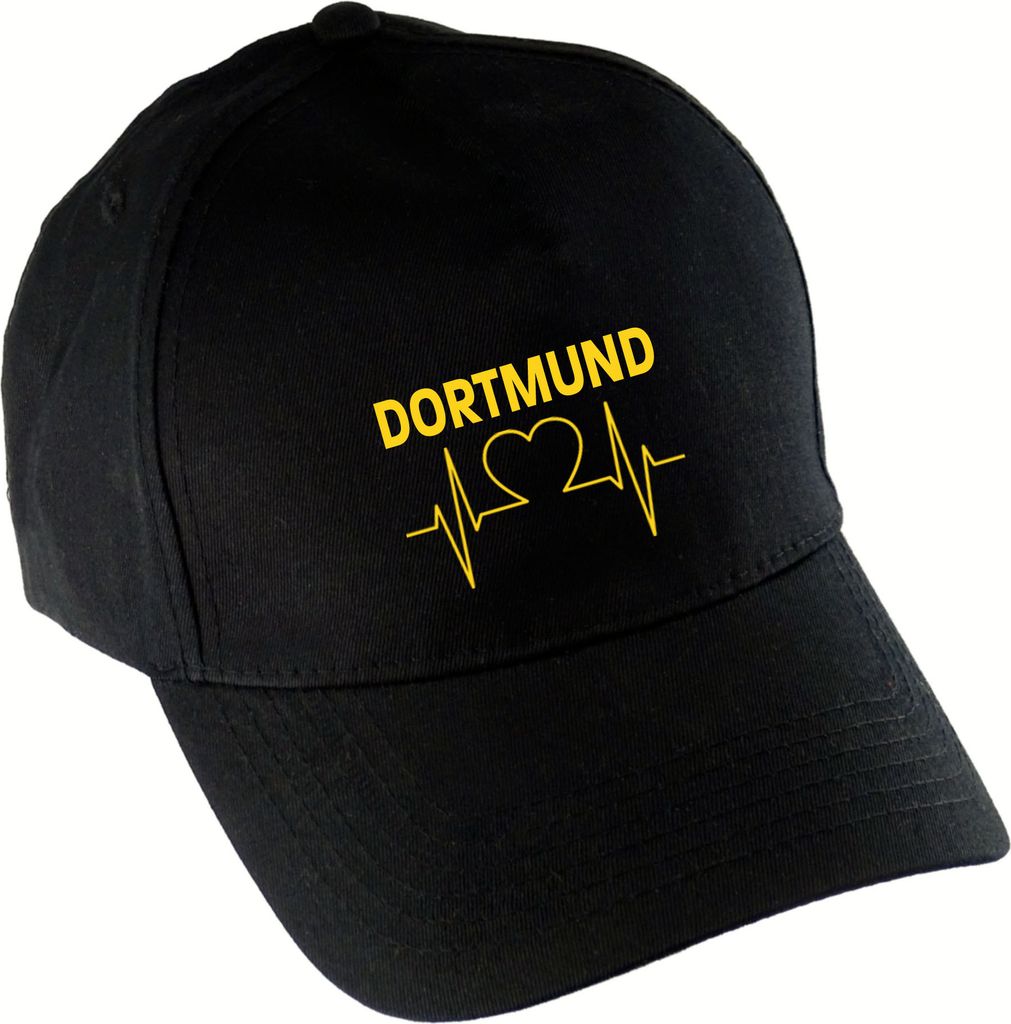 multifanshop Baseballcap - Dortmund - Herzschlag, schwarz, Größe one size