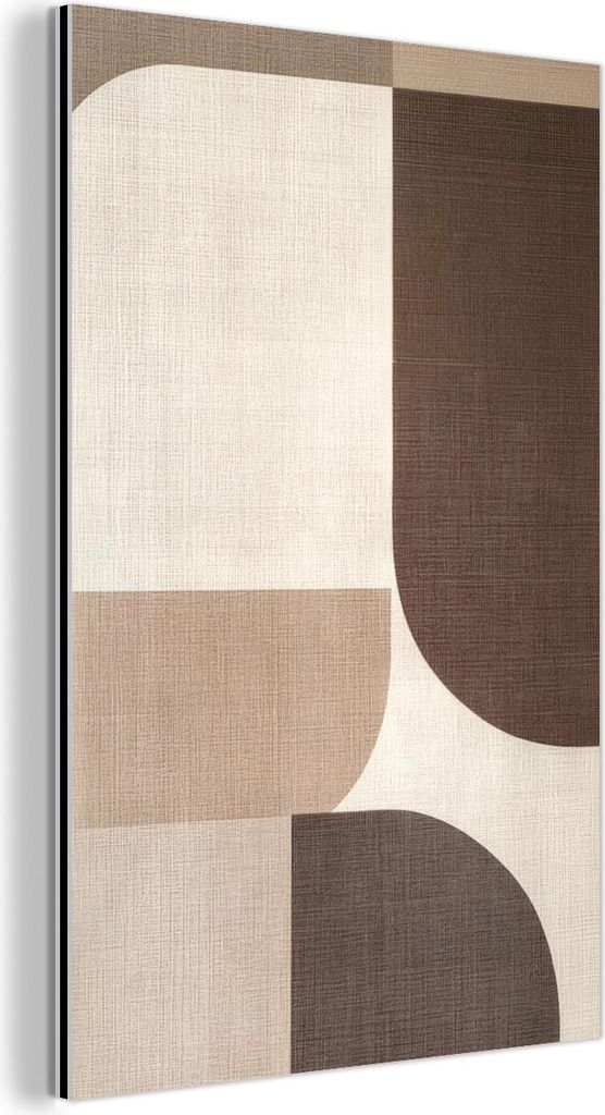 MuchoWow Wanddekoration Metall Metallbild Wandkunst 60x90 cm Geometrisch - Gewebte Struktur - Modern MuchoWow Aluminium Gemälde - Wandbilder - Alu...