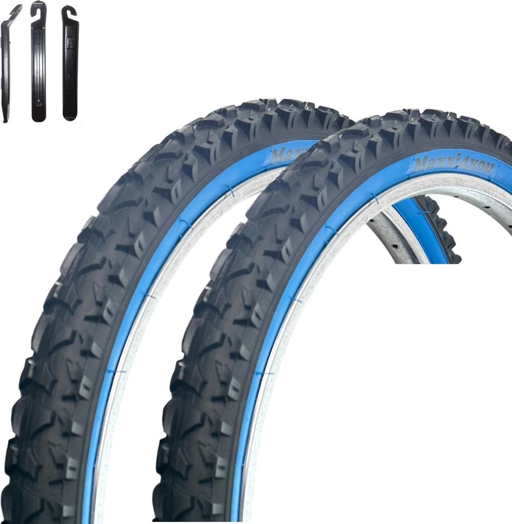 2 x maxxi4you HY-A109 Pneumatici per biciclette Nero/Blu Immagine del prodotto 