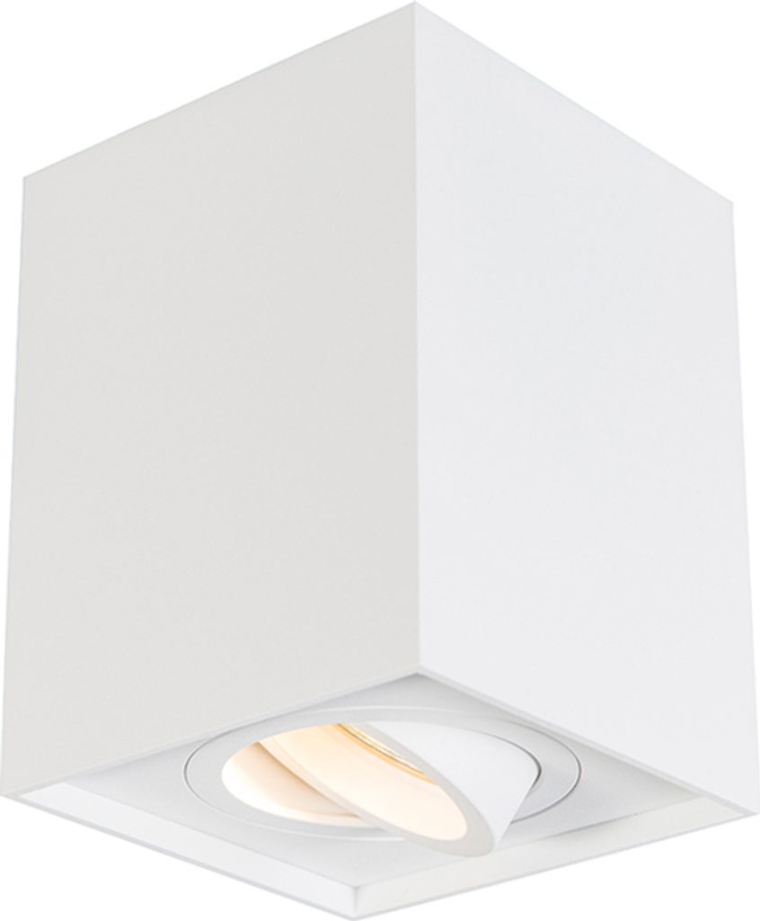 QAZQA - Modern Moderner AufbauWand Spot I Spotlight I Deckenspot I Deckenstrahler I Strahler I Lampe I Leuchte weiß verstellbar - Quadro 1 Up I Wo...