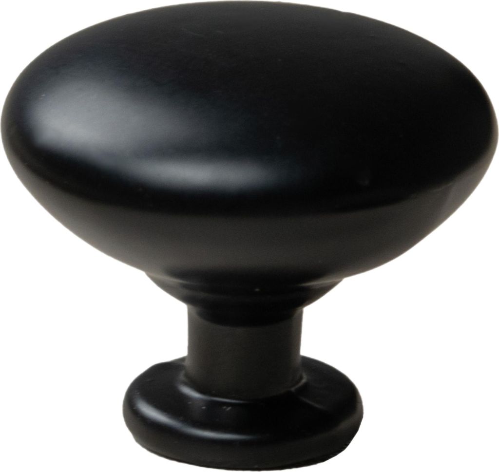 Elegante schwarze Möbelknöpfe aus Aluminium, rund, matt, Produktbild 