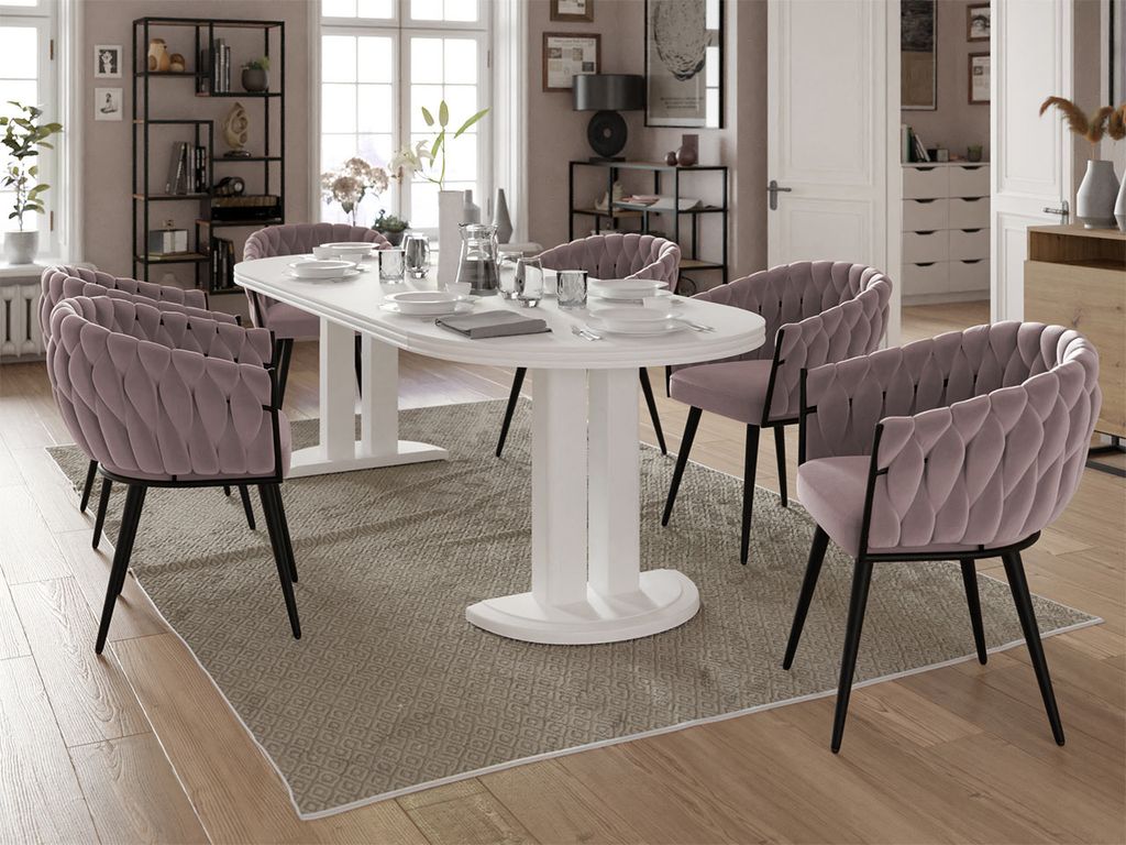 mirjan24 polsterstuhl larissa, elegante wohnzimmerstühle, komfortable stuhl  mit metallrahmen (farbe: riviera 62, füße: schwarz)