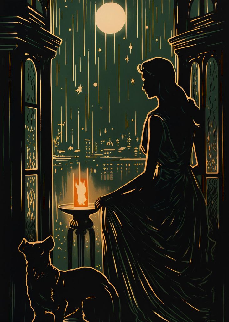 Plakat 25x35cm Nächtliches Flüstern