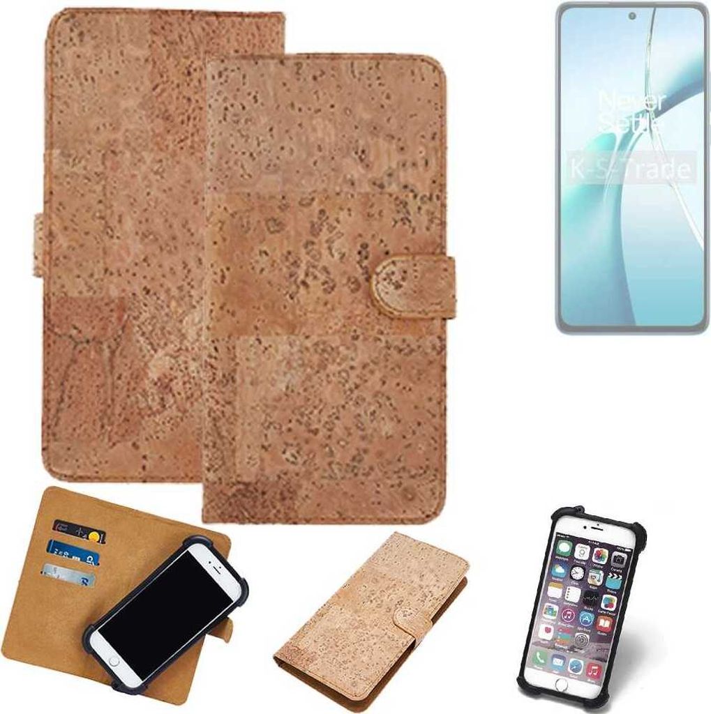 K-S-Trade Hülle kompatibel mit OnePlus Nord CE4 Lite 5G Kork Handyhülle Cover Schutzhülle TPU Case Bumper in Hellbraun, (1x)