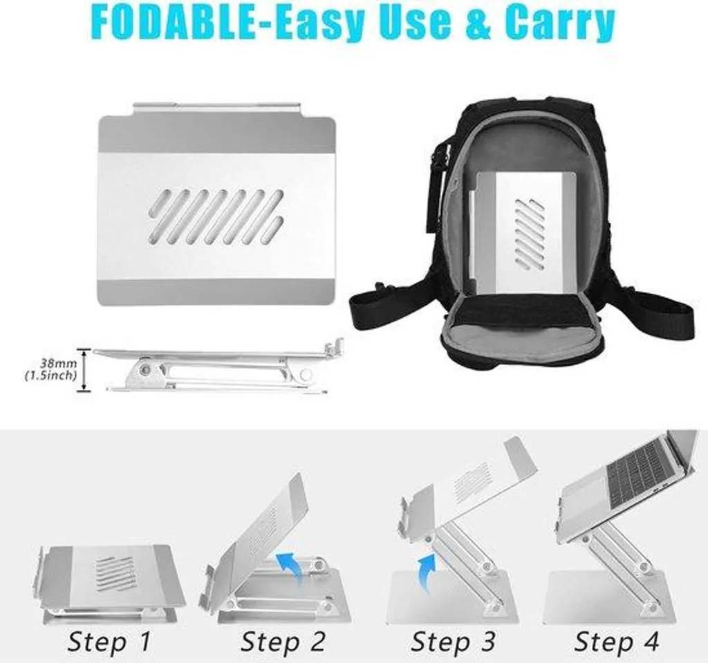 Support PC portable pour télétravail - Accessoire ergonomique nomade