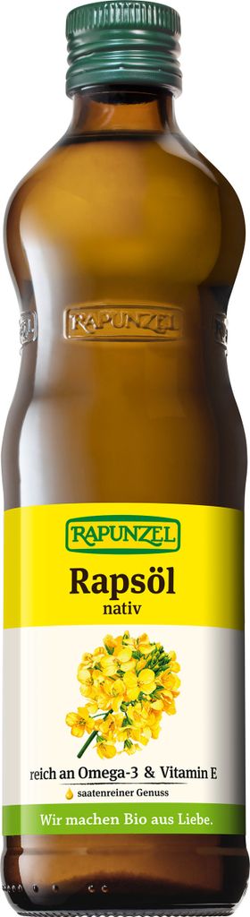 Rapunzel 1002020, Rapsöl, 500 ml, Glasflasche, Kochen, Produktbild 