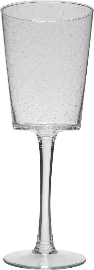 INNA-Glas Großes Stielglas Kerrin auf Fuß, mit Bläschen, klar, 45 cm, Ø 17 cm - Deko Weinglas/Windlichtglas
