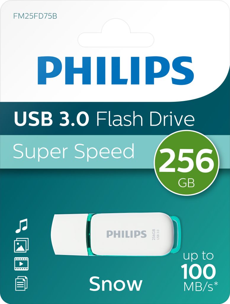 Philips USB-Stick 256GB Snow, USB 3.0, Farbe: Grün Produktbild 3