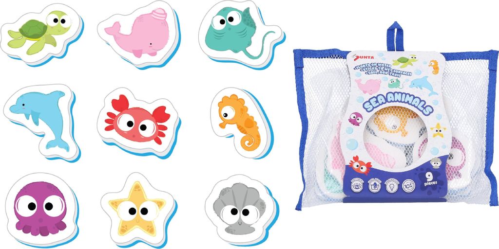 Badespielzeug aus Schaumstoff, Meerestiere, 9 Stück Produktbild 