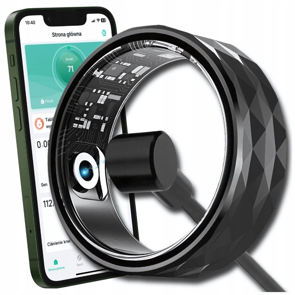 Smart ring inteligentny pierścionek tętno ciśnienie sen Zdjęcie produktu 