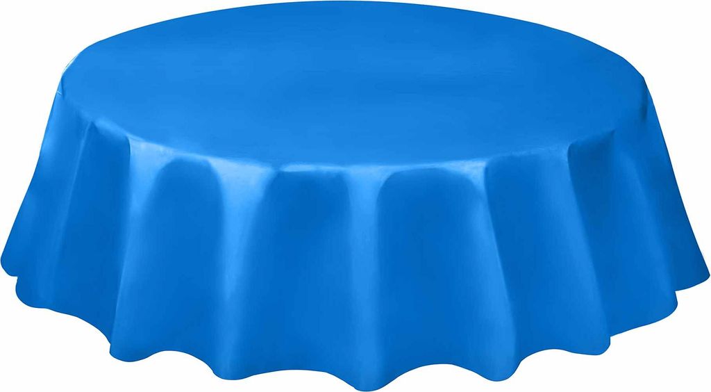 Plastiktischdecke Rund Blau 213 cm - Einheitsgröße
