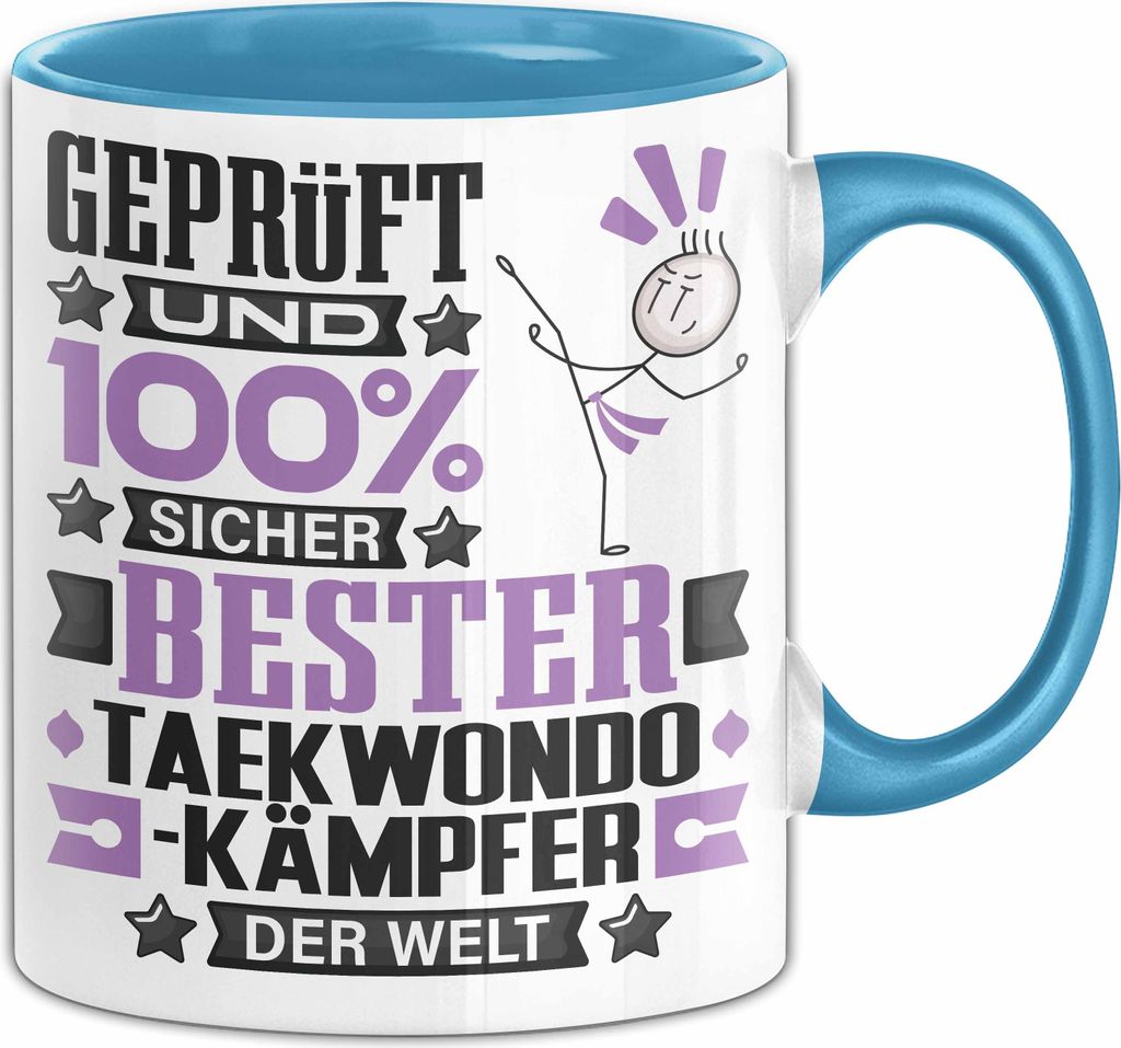 Taekwondo-Kämpfer Geschenk Lustiger Spruch für Taekwondo-Kämpfer Geschenkidee Bester Taekwondo-Kämpfer Der Welt (Blau)