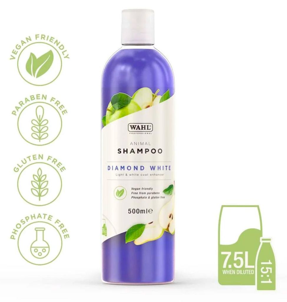Wahl Pro Pet Diamond White Shampoo 500ml - Shampoo für Tiere mit hellem Fell