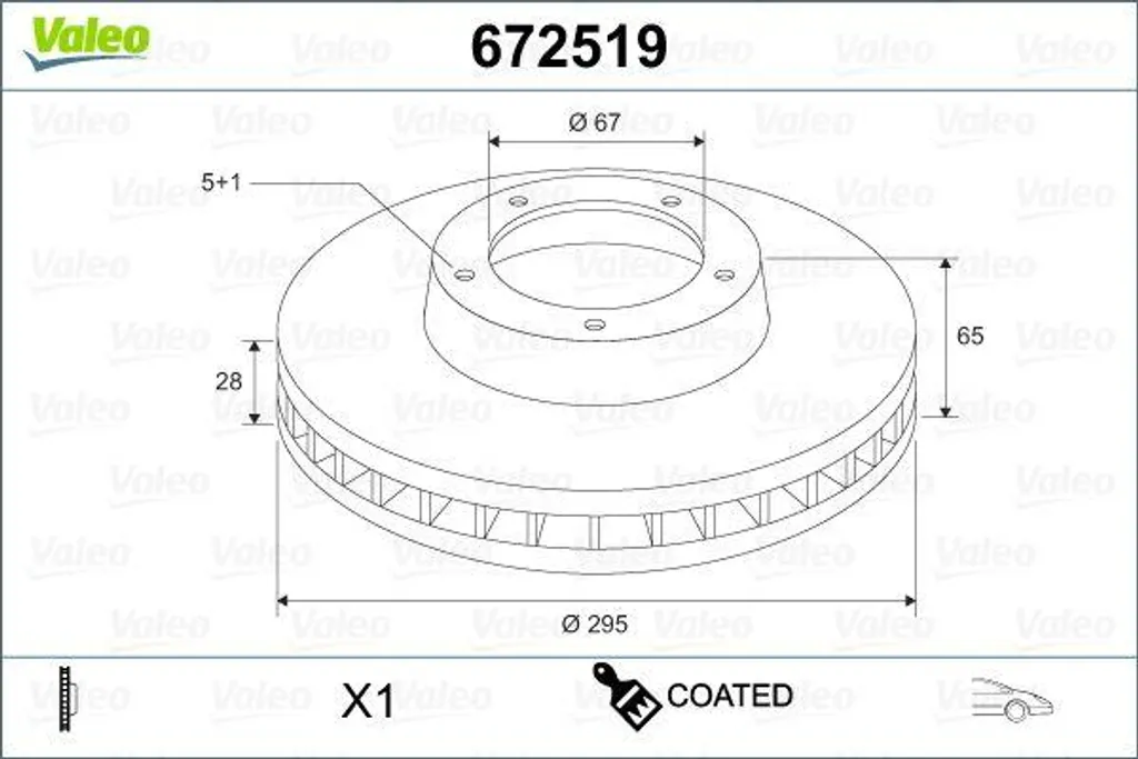 Disque de frein ventilé VALEO pour Mercedes Classe E et Vito W447