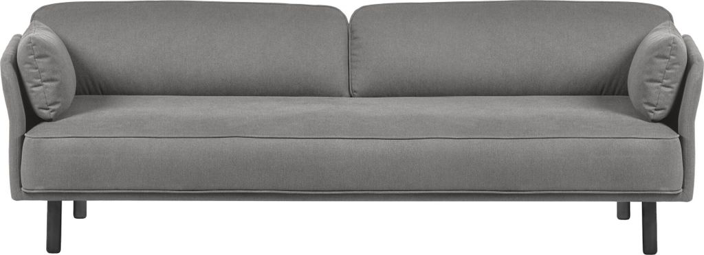 Nasen Ausklappbares Sofa für 3 Personen 215cm, Dreisitzer auf schwarzen Beinen, Skandinavischer Stil, Mit Schlaffunktion und Bettkasten