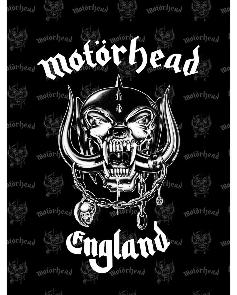 Couette Chaude Motorhead England Lit Double en Molleton Noir et Blanc