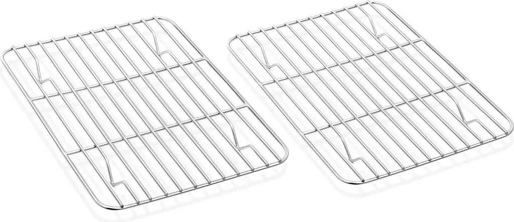 Set 2 Griglie Raffreddamento Inox 21,5x16 cm | Professionali per Forno - 1