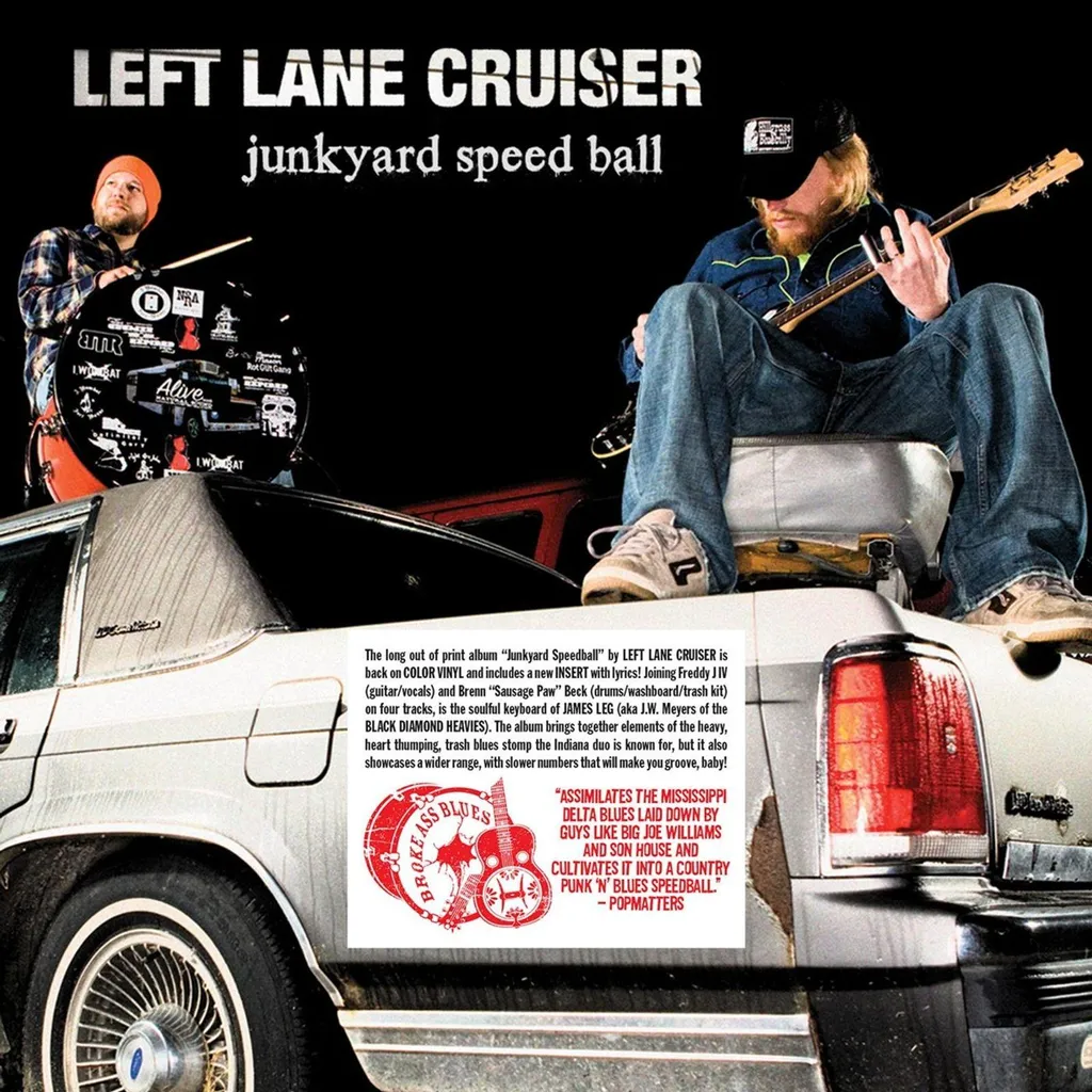 Vinyle couleur Red Black Smash de Left Lane Cruiser album Junkyard