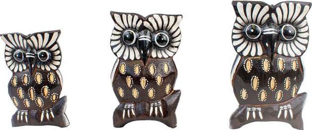 Eule Schu 1, 8, 10, 12cm, im 3-er Set