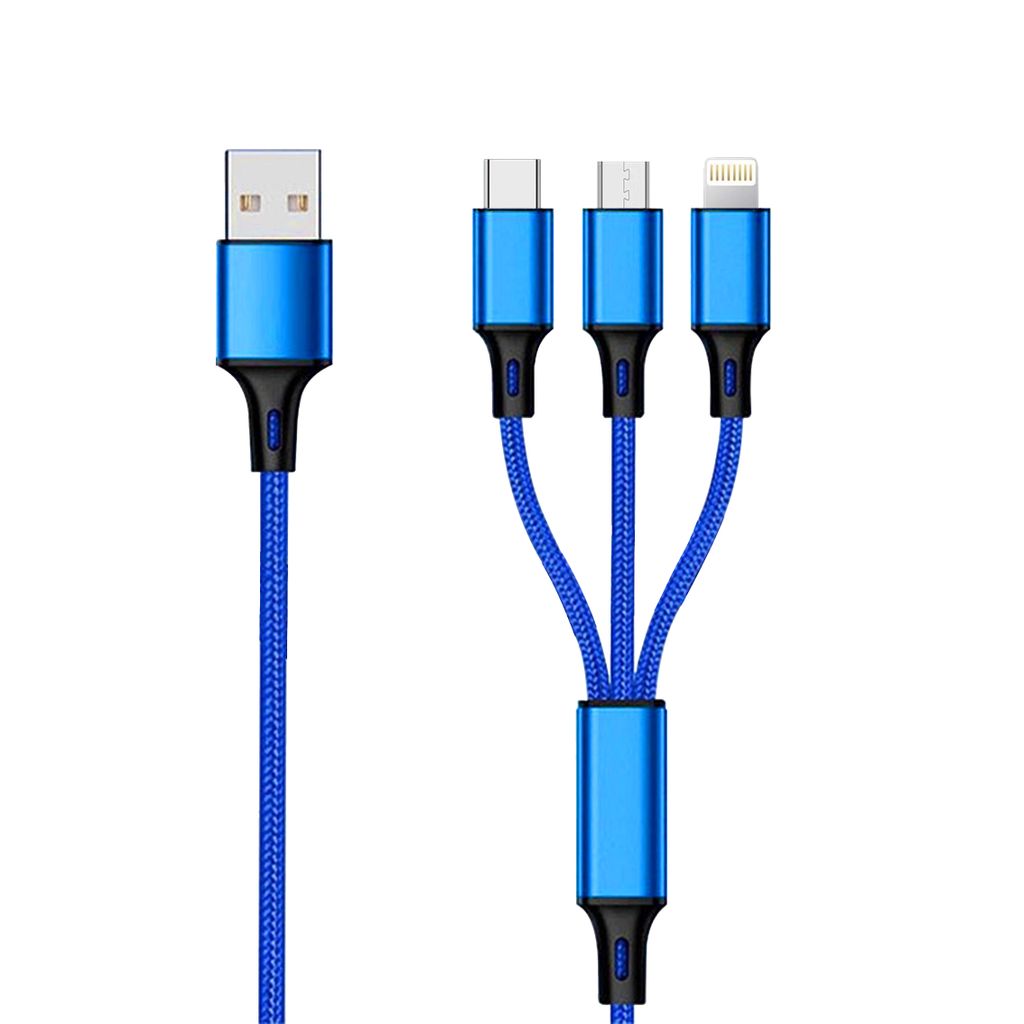 2GO 797151 2GO 3 in 1 USB Ladekabel - blau - 150cm f. Image du produit 