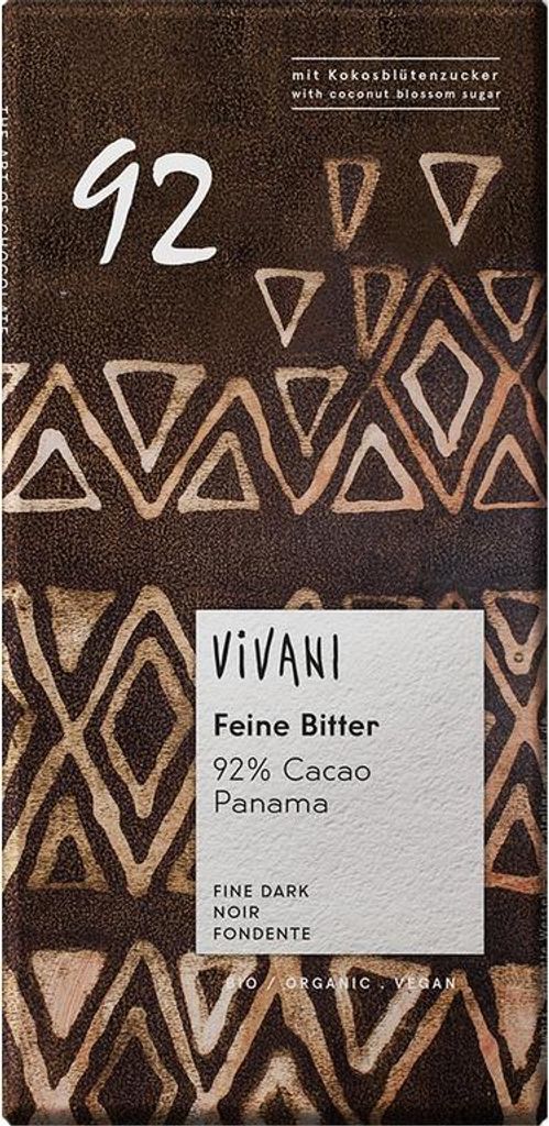 Vivani 285947, Tmavá čokoláda, 80 g, 2674 kJ, 648 kcal, Obrázek produktu 