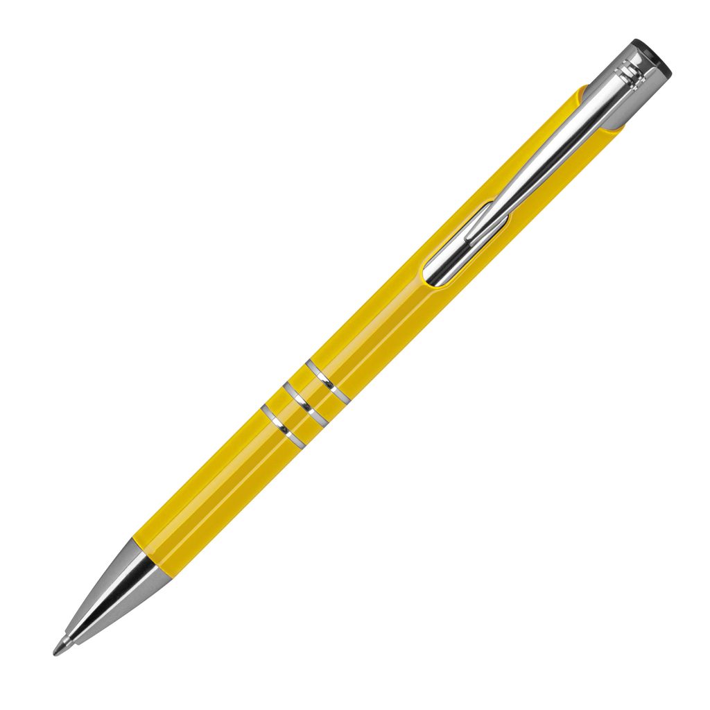 10 Kugelschreiber aus Metall / vollfarbig lackiert / Farbe: gelb (matt)