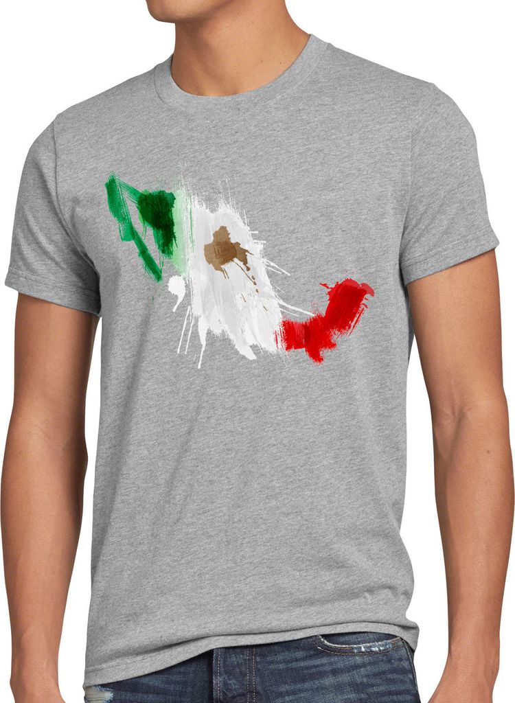 BaumwolleCloud Flagge Mexiko Herren T-Shirt Fußball Sport Mexico WM EM Fahne